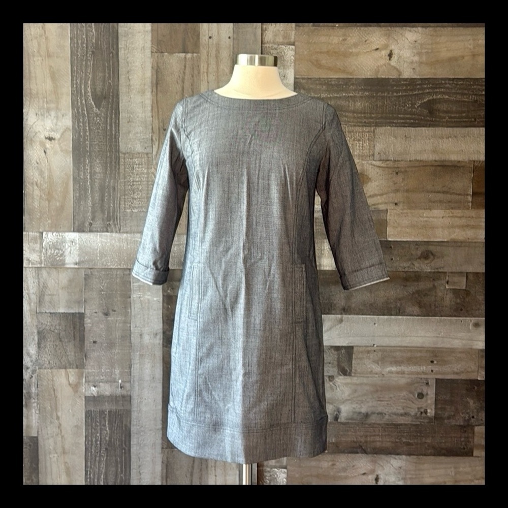 Halogen denim midi dress small petite western dark feminine western festial boho